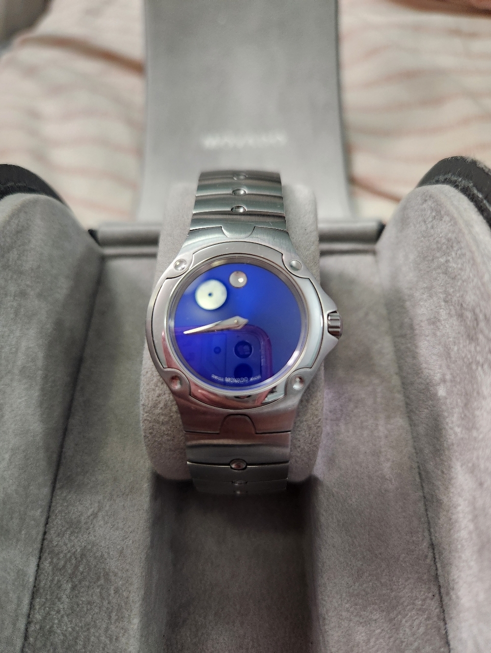 Movado SE Sports Edition Blue Dial Stainless Steel Watch With Box - Picture 6 of 11